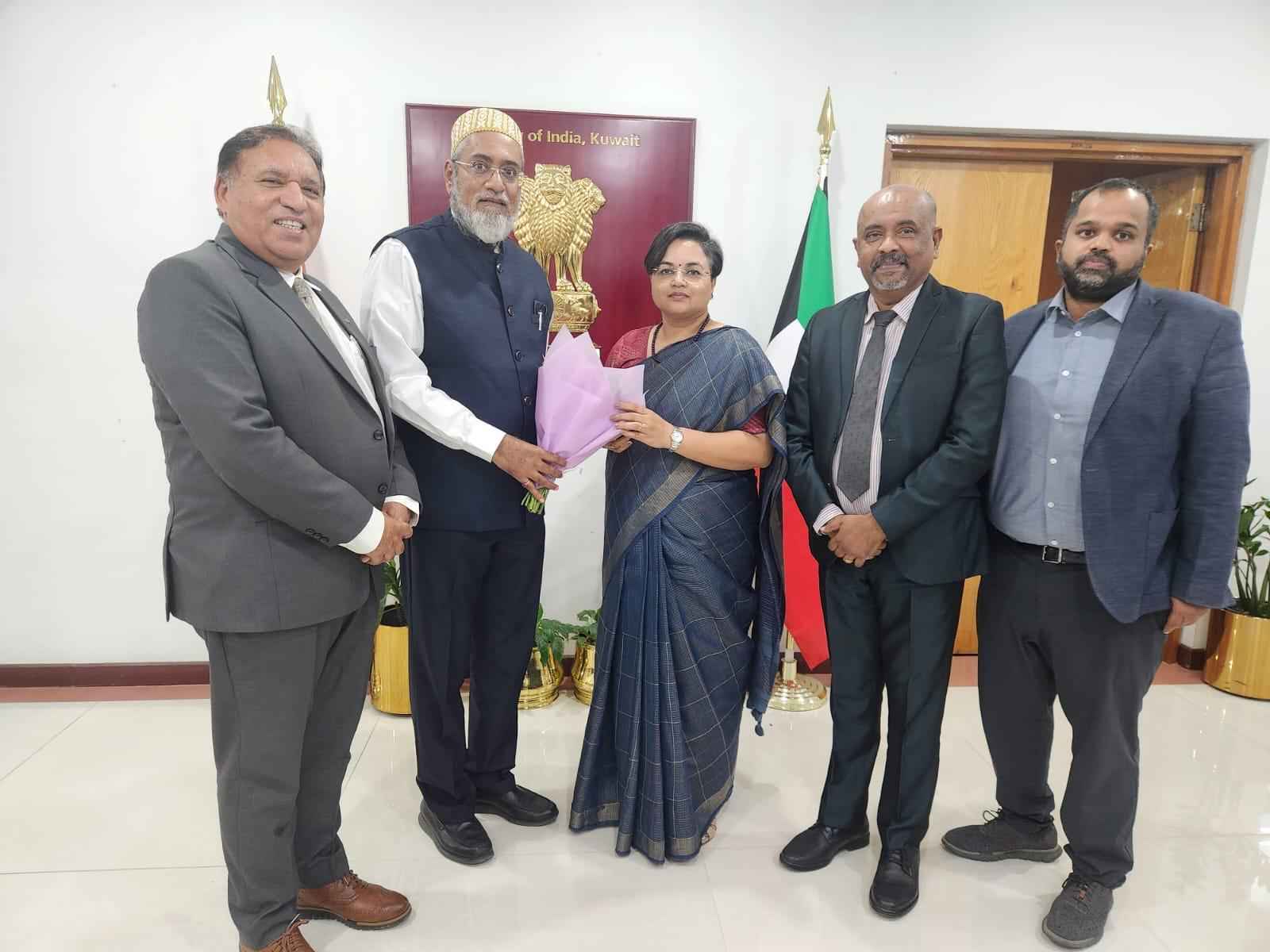 നിയുക്ത ഇന്ത്യന്‍ സ്ഥാനപതി പരമിത തൃപതിയുമായി ഐ.ബി.പി.സി ഭാരവാഹികള്‍ കൂടിക്കാഴ്ച നടത്തി