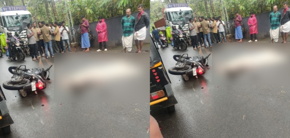 സ്കൂട്ടർ ഓട്ടോയിലിടിച്ച് റോഡിലേക്ക് മറിഞ്ഞു; ലോറി കയറിയിറങ്ങി അധ്യാപകന് ദാരുണാന്ത്യം